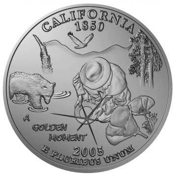 3D Rendering of A Golden Moment that was the original design submission for California Quarter by David Biagini.